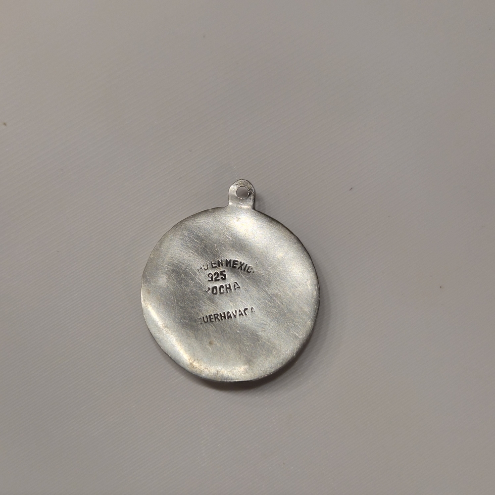 Vintage 925 Sterling Silver Mexico Cuernavaca Pendant - Picture 2 of 2